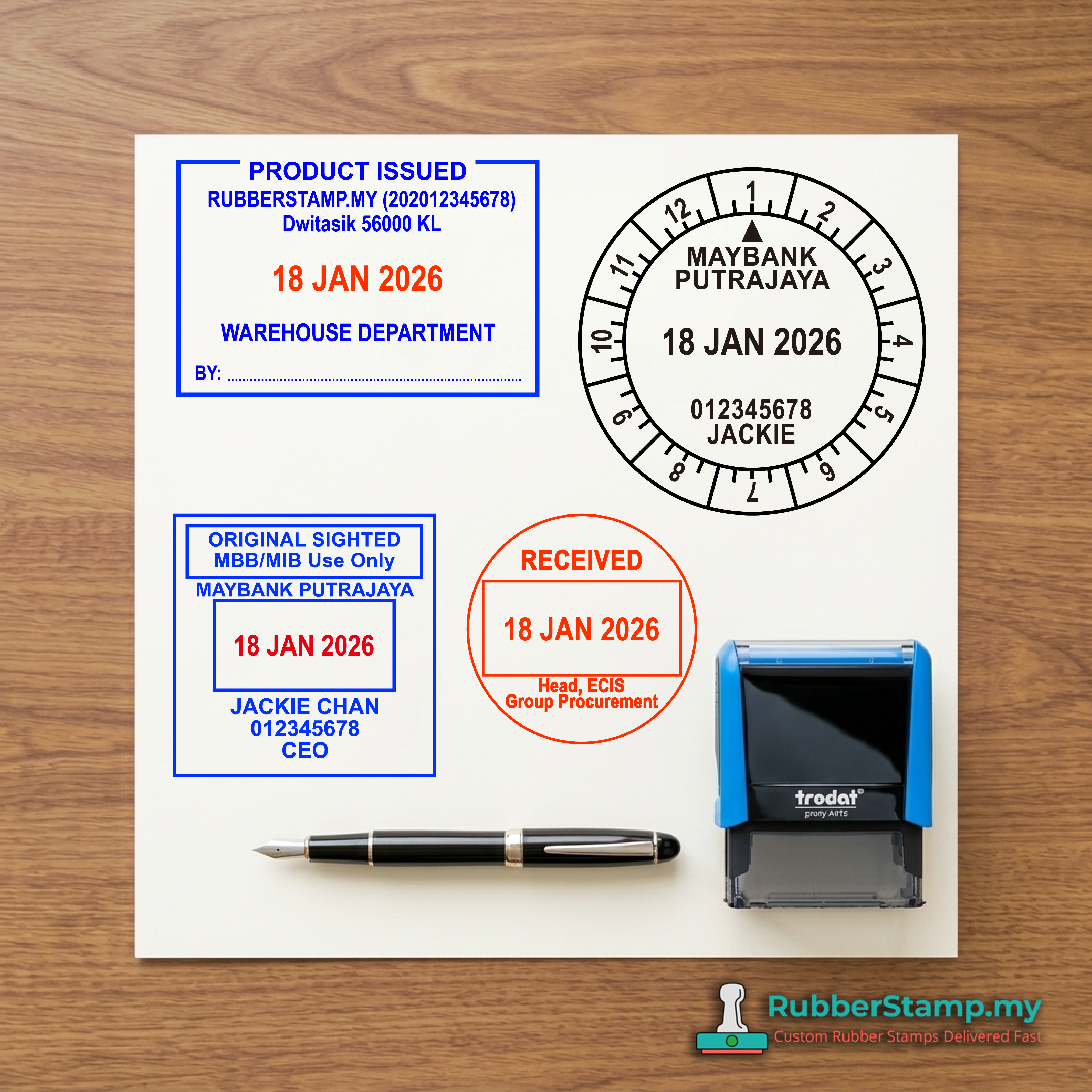 Custom Date Stamp | Rubber Stamp Malaysia