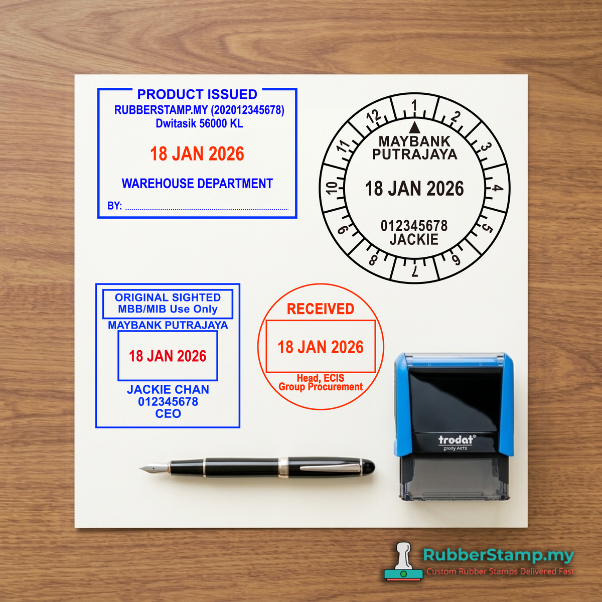 Date Stamp Example Custom Date Stamp | Rubber Stamp Malaysia